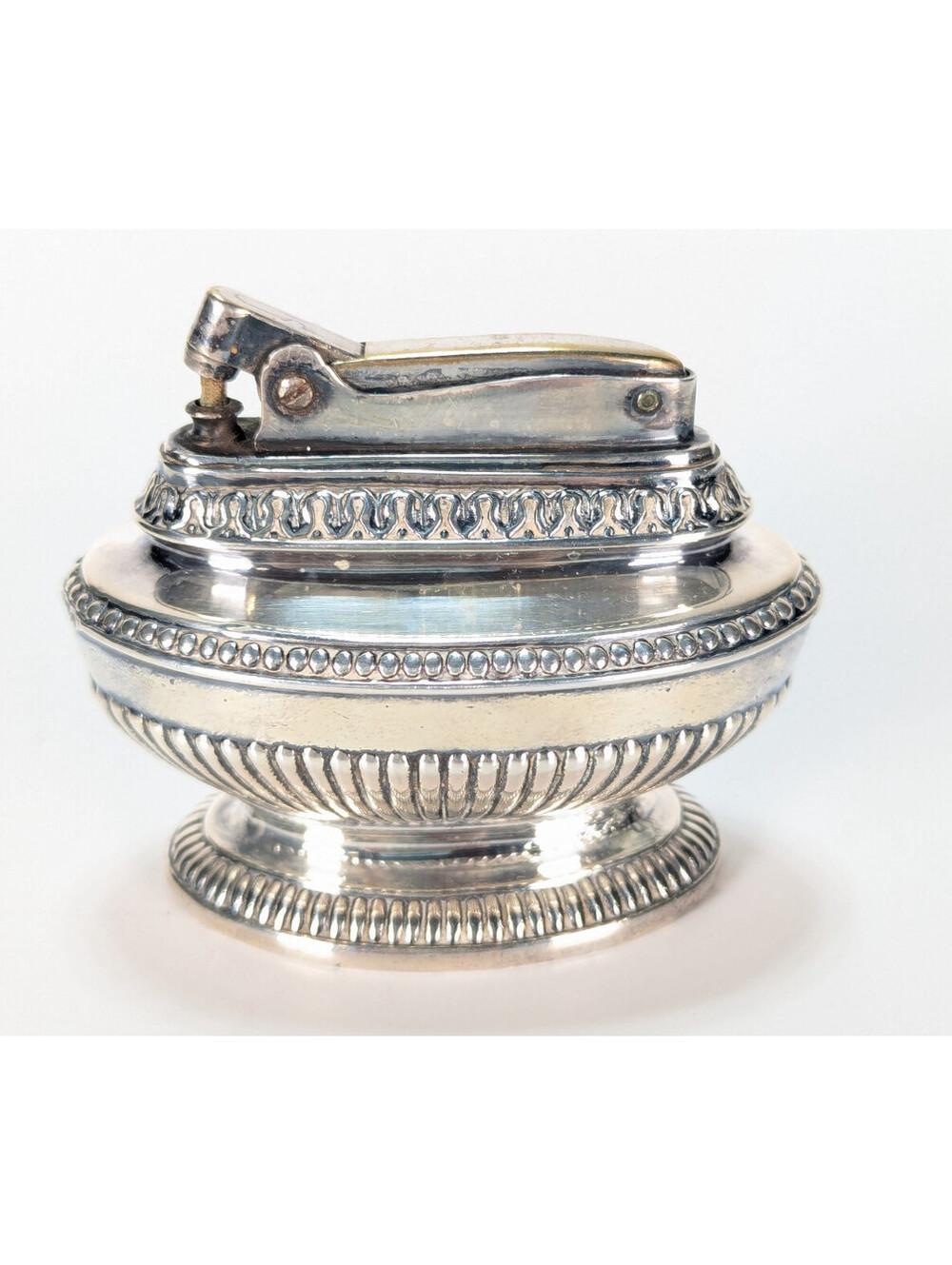 1930's/40's Silver Plate Ronson  "QUEEN ANNE " Table Lighter Art Deco Nouveau